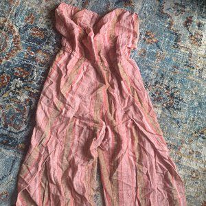 Strapless Jumpsuit Wide Leg